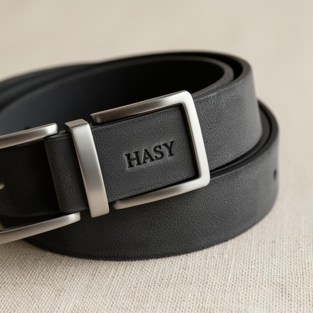 Narrow Minimal Belt in Charcoal